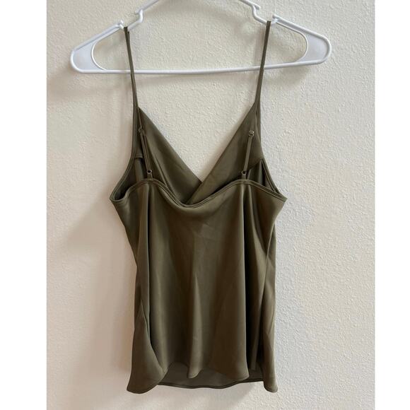 Ramy Brooks NWT Abigail Olive Green Cowl Neck Satin Tank Top Cami size Medium - Picture 5 of 9
